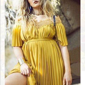 Eloquii NWOT Lace Off the Shoulder Pleated Dress | Plus Size 22